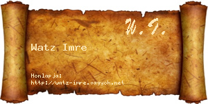 Watz Imre névjegykártya